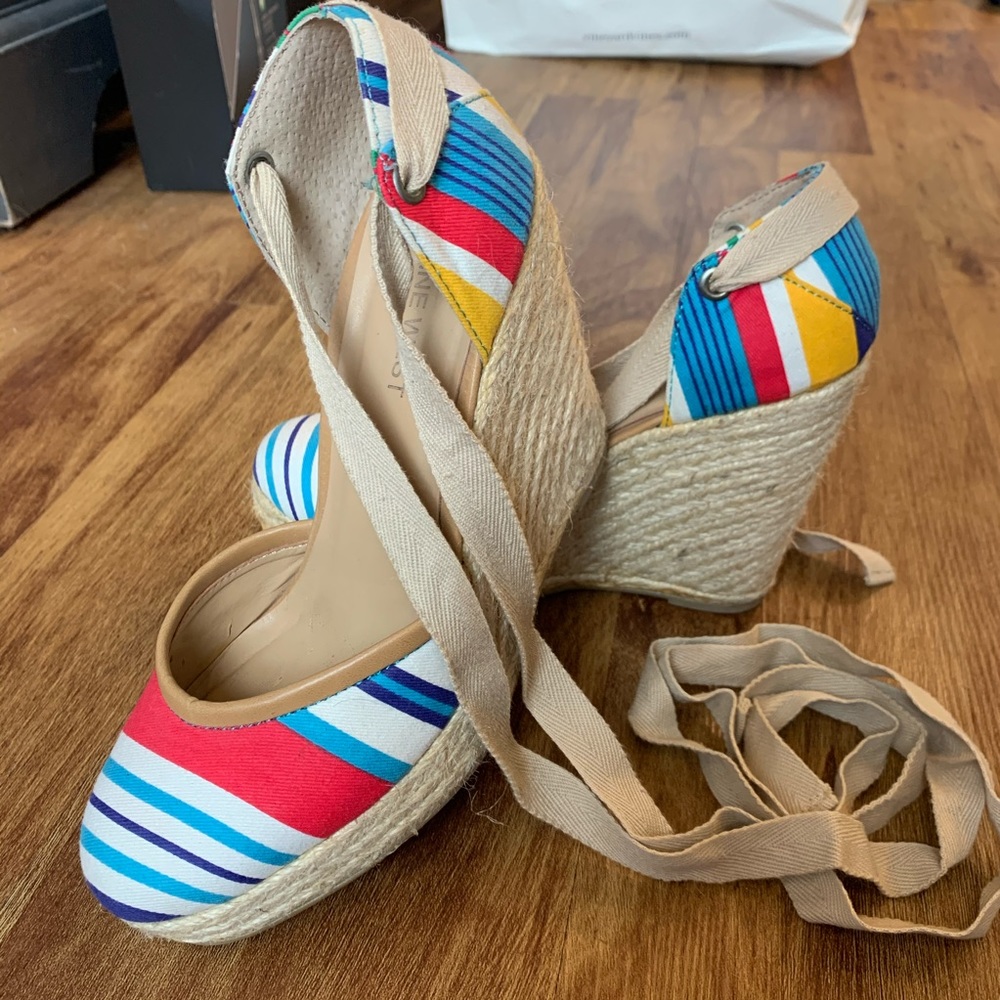 Striped summer lace-up espadrilles